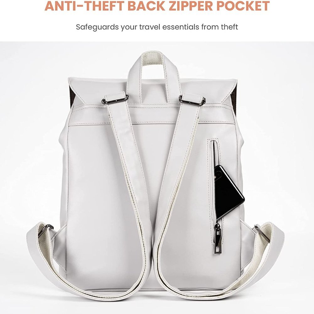 New  VINTAGE LEATHER BACKPACK: - Picture 10 of 14